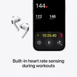 AirPods Pro 3 Wireless Earbuds, Custom High Excursion Driver With Adaptive EQ Audio, Active Noise Cancellation With Adaptive Transparency Mode