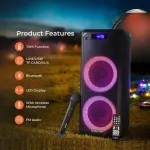 Geepas Rechargeable Professional Speaker With Wireless Microphone GMS11168-Black