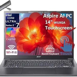 acer 2026 Aspire AI Laptop for Business & Creators | Intel Core Ultra 7 258V, 32GB RAM, 1TB SSD, 14" FHD Touchscreen
