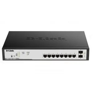 D-Link DGS-F1100-10PS-E 8-Port Gigabit PoE Smart Managed Switch with 2 SFP Ports