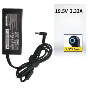 HP Laptop Charger 65W 19.5V 3.33A Blue Tip Power Adapter for HP Pavilion & Envy
