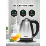Geepas 1.8 Liter Stainless Steel Electric Kettle - GK5454N - Silver, Black.
