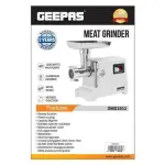 Geepas 1600Watts Metal Gear Meat Grinder with Reverse Function 2kg -White (1 YR WRNTY)