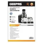 Geepas 4 In 1 Juicer Blender, 800W Powerful Motor,Stainless Steel Lock, Two Speed With Pulse Function, Jar-1L Juice Jug, Safety Interlock-Multi