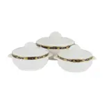 Royalford RF1643 Classic Deluxe Casserole Set | Highly Insulated Stainless Steel Hot Pot with Lid | 3-Piece Set 1200ml + 1600ml + 2500ml for Long-Lasting Heat Retention