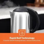 Geepas Stainless Steel Electric Kettle With Auto Shutt off and Boil Dry Protection 2L GK5466 Silver/Black