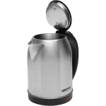 Geepas Stainless Steel Electric Kettle With Auto Shutt off and Boil Dry Protection 2L GK5466 Silver/Black