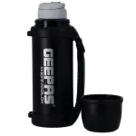 Geepas 2.2litres Vacuum Flask, Stainless Steel Bottle Keep Hot & Cold Antibacterial topper Cup - Perfect for Outdoor Sports, Fitness, Camping, Hiking, Office, School -Black (1 YR WRNTY)