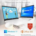 HP 2024 14" Laptop Notebook Thin Light for Students Business, Quad-Core Intel N4120, 8GB RAM, 192GB (64GB eMMC+ 128GB Card), 1 Year Office 365, Webcam, WiFi, Windows 11S